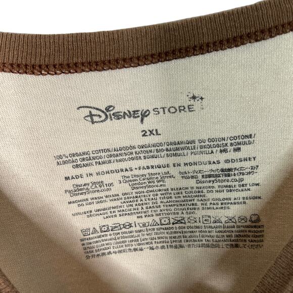 Disney Store Star Wars I'm A Rebel T-Shirt Classic Ringer Tee Tan FLAW Adult 2XL - Picture 8 of 8